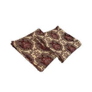 Pair Tapestry Rug Print Curtains Panels Drapes Long 82 Red Tan Brown Luxury Home